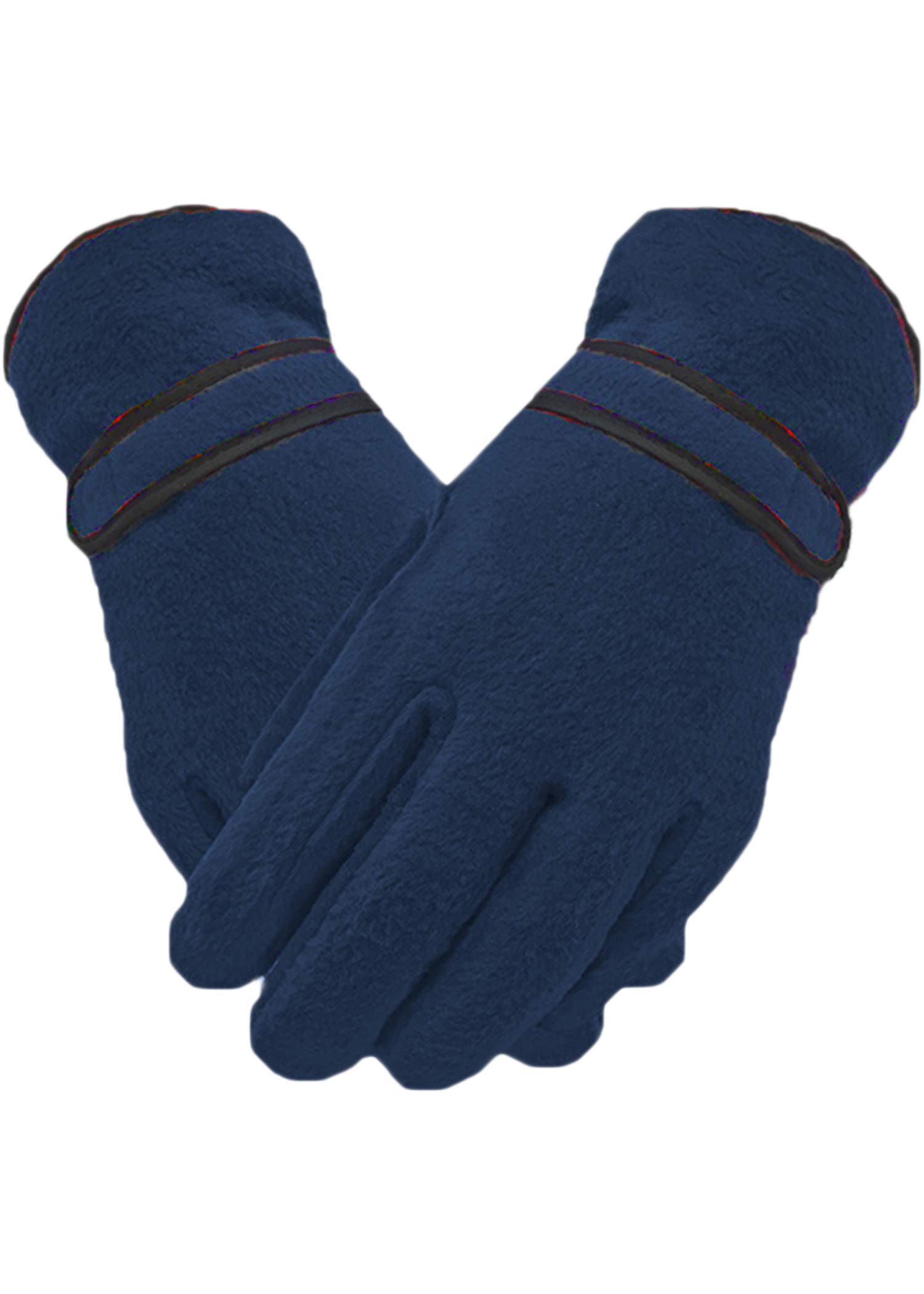Undercover Boys Navy Childrens Kids Girls Winter Thermal Lined Fleece Gloves S/M