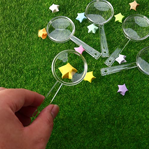 STOBOK 48 Peças Lupa Portátil Mini Lente de Mão de Plástico Lupa de Bolso Lupa de Plástico Lupa Prof