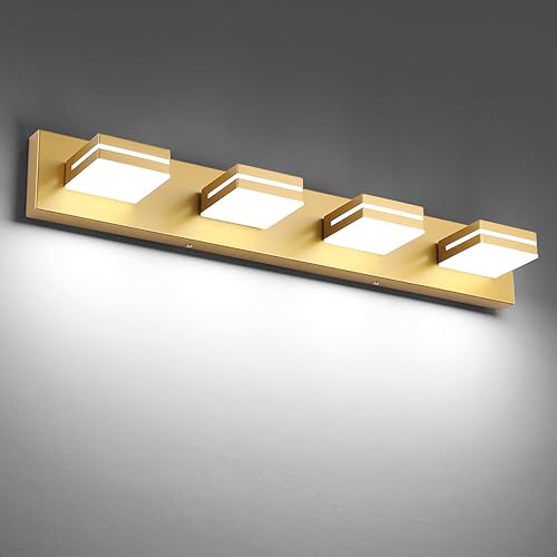 Miniatura 23 de SineRise - Lámpara LED para tocador de baño - Moderna lámpara regulable de acrílico con acabado blanco mate para iluminación de pared sobre el