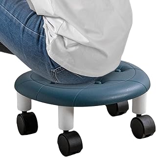 Small Roller Stool, Compact Rolling Stool, Portable Mini Rolling Stool, Kitchen Stool on Wheel, Multi-Functional 360 Degree Rotating, Accessory for Spa, Garage, Home, Nail Salon