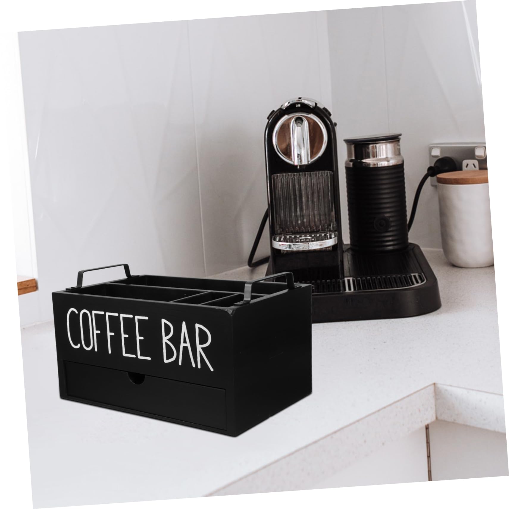 Organizzatore Cassetto in Legno Nero per Cialde Caffè 1 Pz