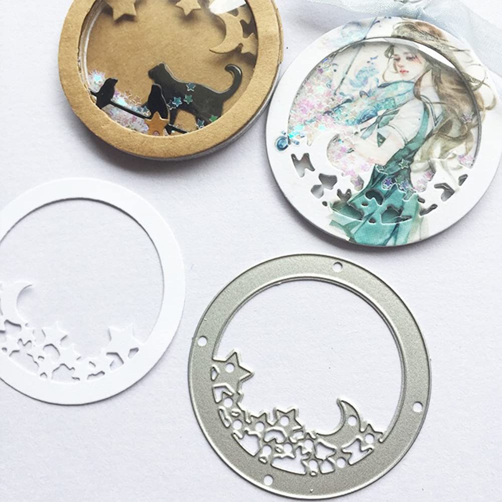 Cutting Dies for Card Making,DIY Scrapbooking Arts Crafts Stamping,Cartoon Cutting Dies Arts Supplies for Cards, Greeting Cards, Tag Making (Star&Moon)