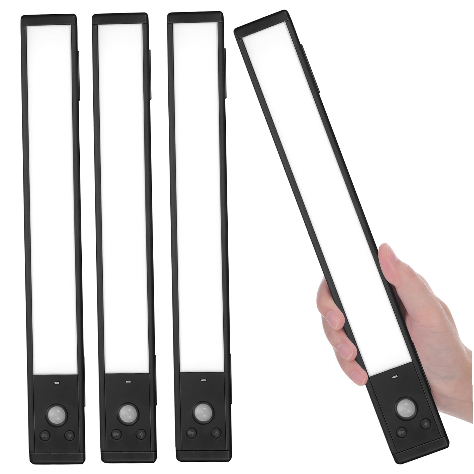 Sewroro 4 Piezas Luces LED para Gabinetes con Sensor de Movimiento de Iluminación para Cocina Pasillo y Escalera Duración Consumo Iluminación y