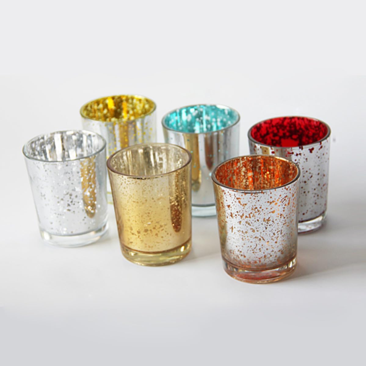 12 Stück Glas Teelichthalter Selbstgemacht Leerer Becher für Deko Rot