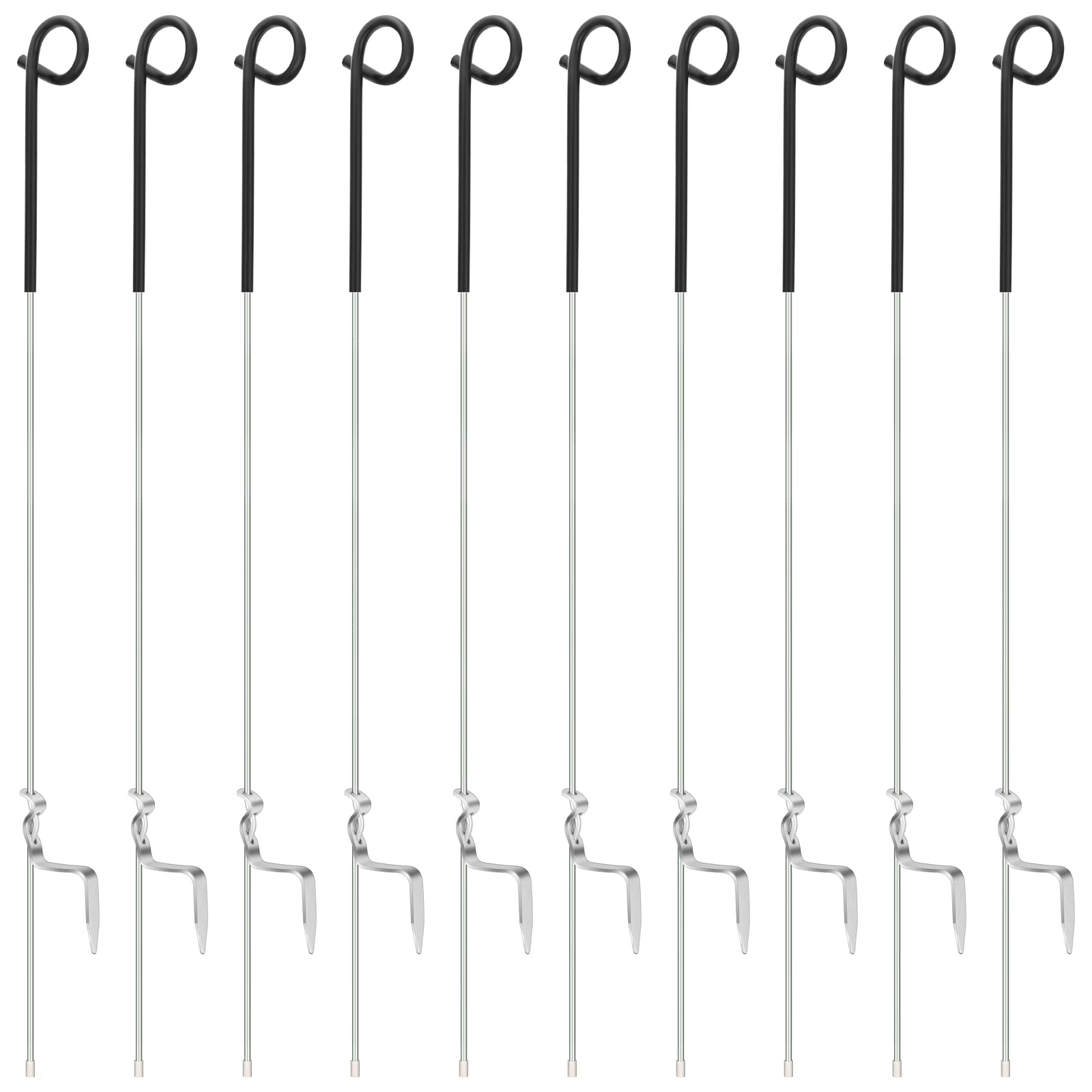 Photo 1 of 10 Pieces 37 Inches Step In Stainless Steel Pig Tail Fence Post