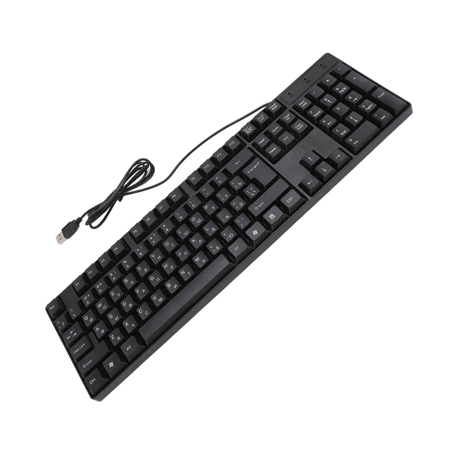 K1800 Keyboard da Gioco Cablato USB 104 Tasti, Lingua di Minoranza, Tastiera Russa, Cavo da 4,9 Piedi, Design Ergonomico per Lo Studio di Ufficio (Russo)