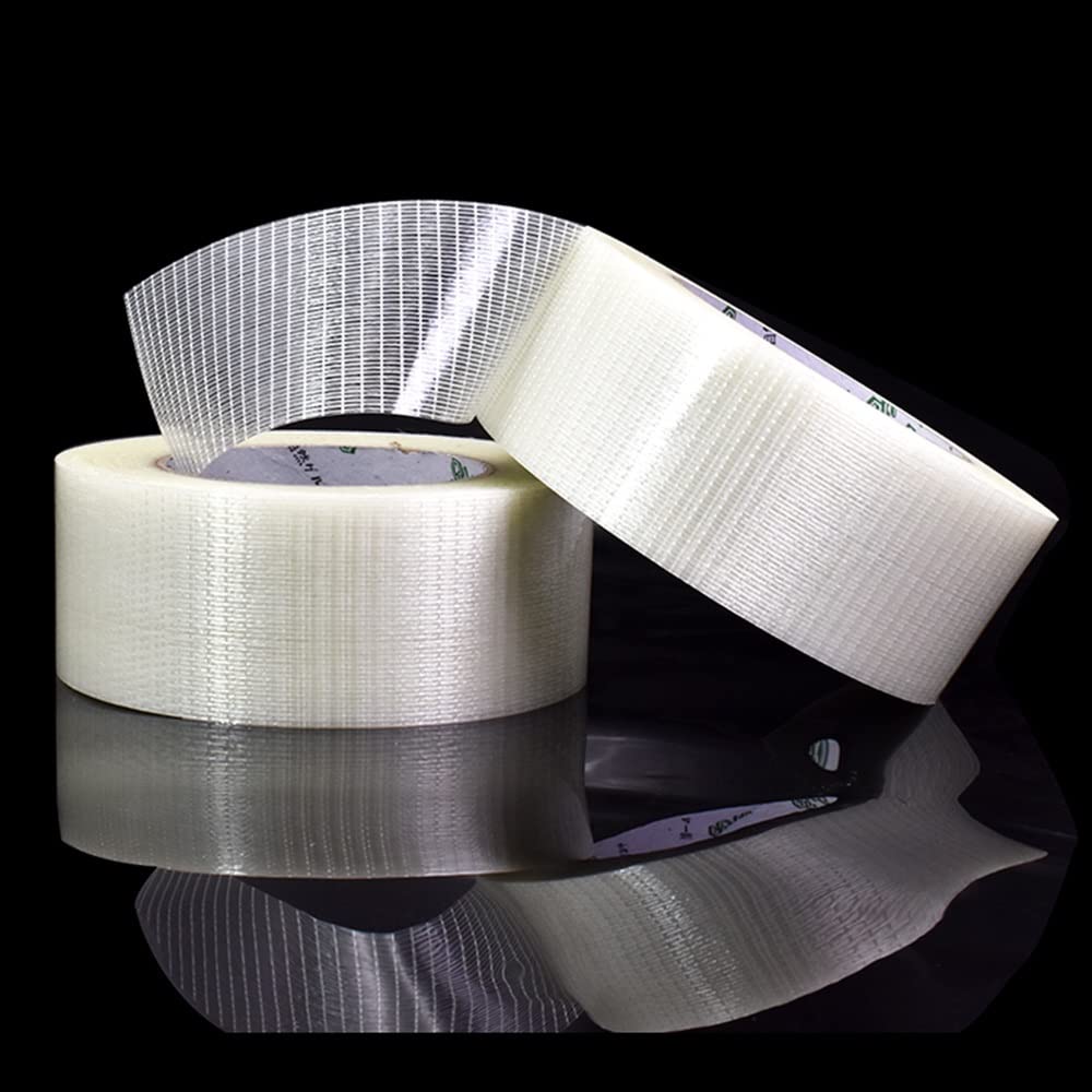 Cinta de una Cara Cinta de Fibra de Malla de Alta viscosidad, Malla Fuerte, Cinta de una Cara Resistente al Desgaste, Fibra de Vidrio, Cinta Reforzada, 25 M(40mm)
