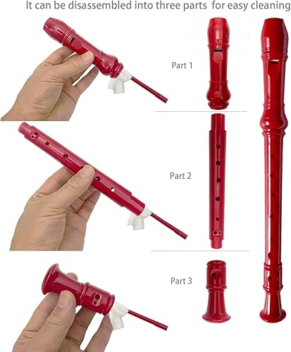 Miniatura 4 de Auteey Grabadora soprano de 8 agujeros de estilo alemán para principiantes, flauta de música con estuche de regalo, varilla de limpieza para