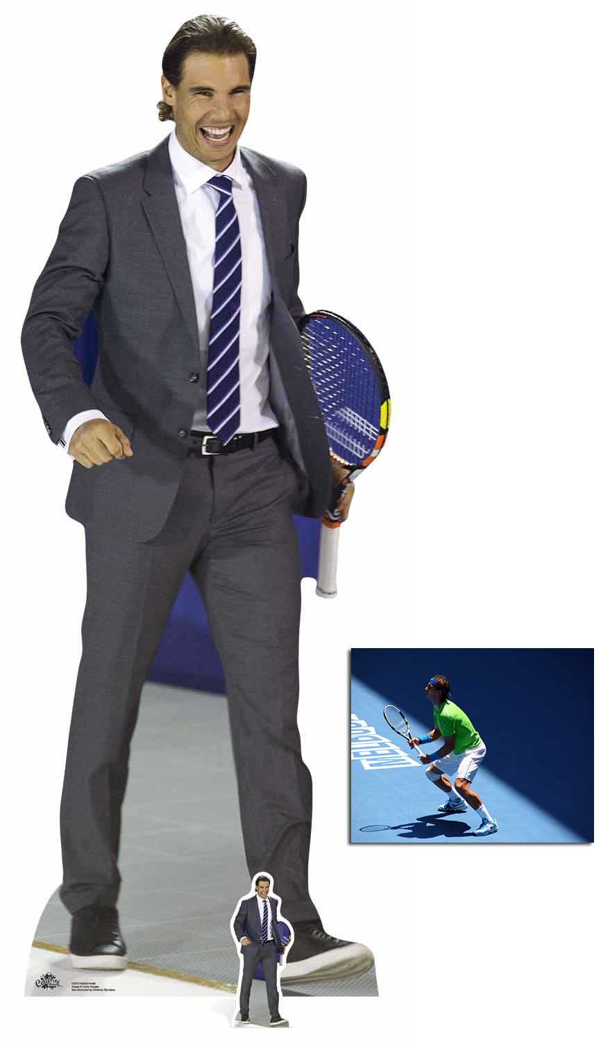 Bundlez-4-Fanz Fan Packs Fan Pack - Rafael Nadal Lifesize And Mini Cardboard Cutout/Standup/Standee - Includes 8X10 Star Photo