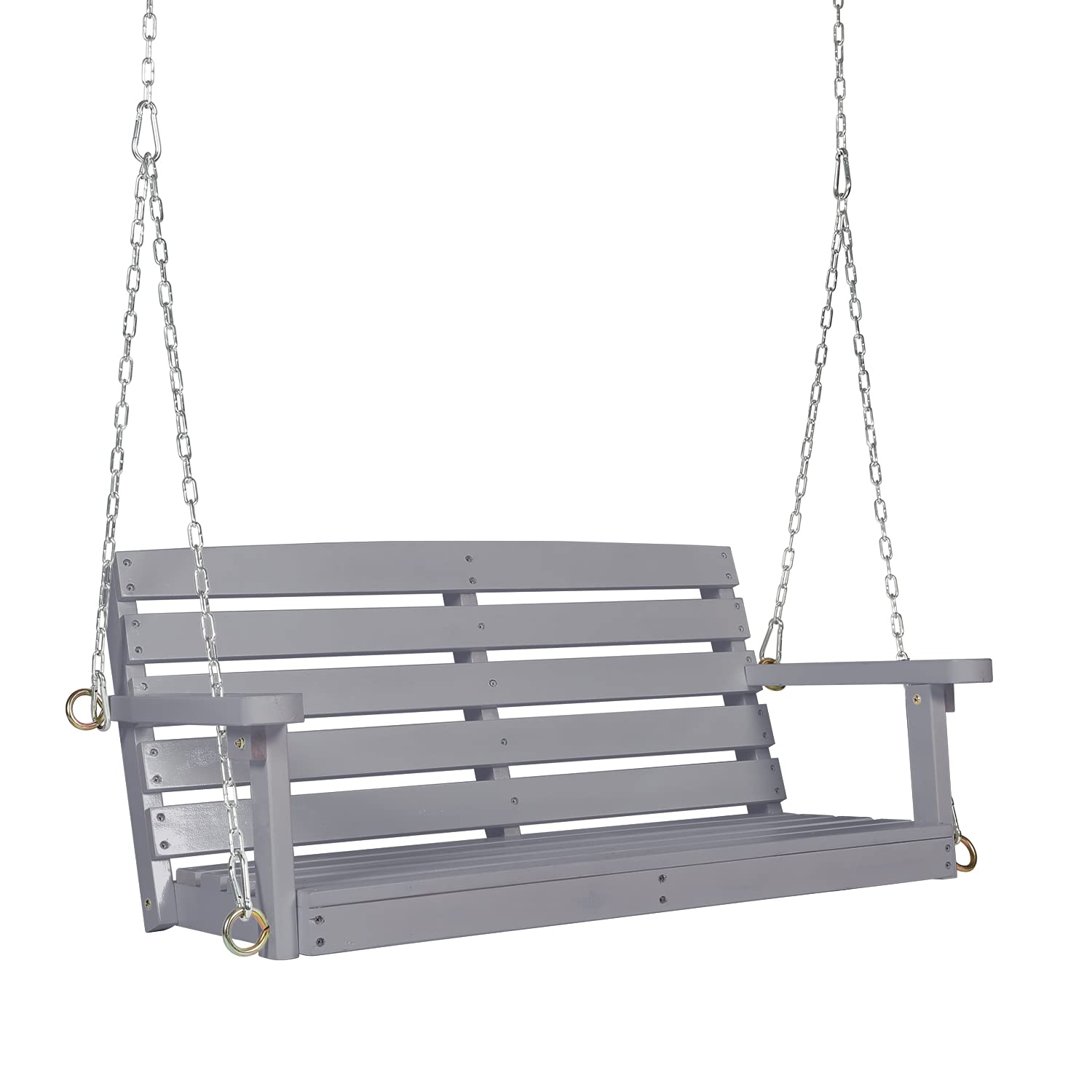 Buy OKL Outdoor Wooden Porch Swing Bench, 2 Seater Hanging Porch Swing