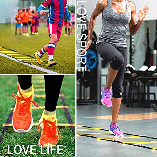 Teenitor 13 Rung Agility Ladder Speed Ladder Training Ladder for Soccer, Speed, Football Fitness Feet Training Carry Bag