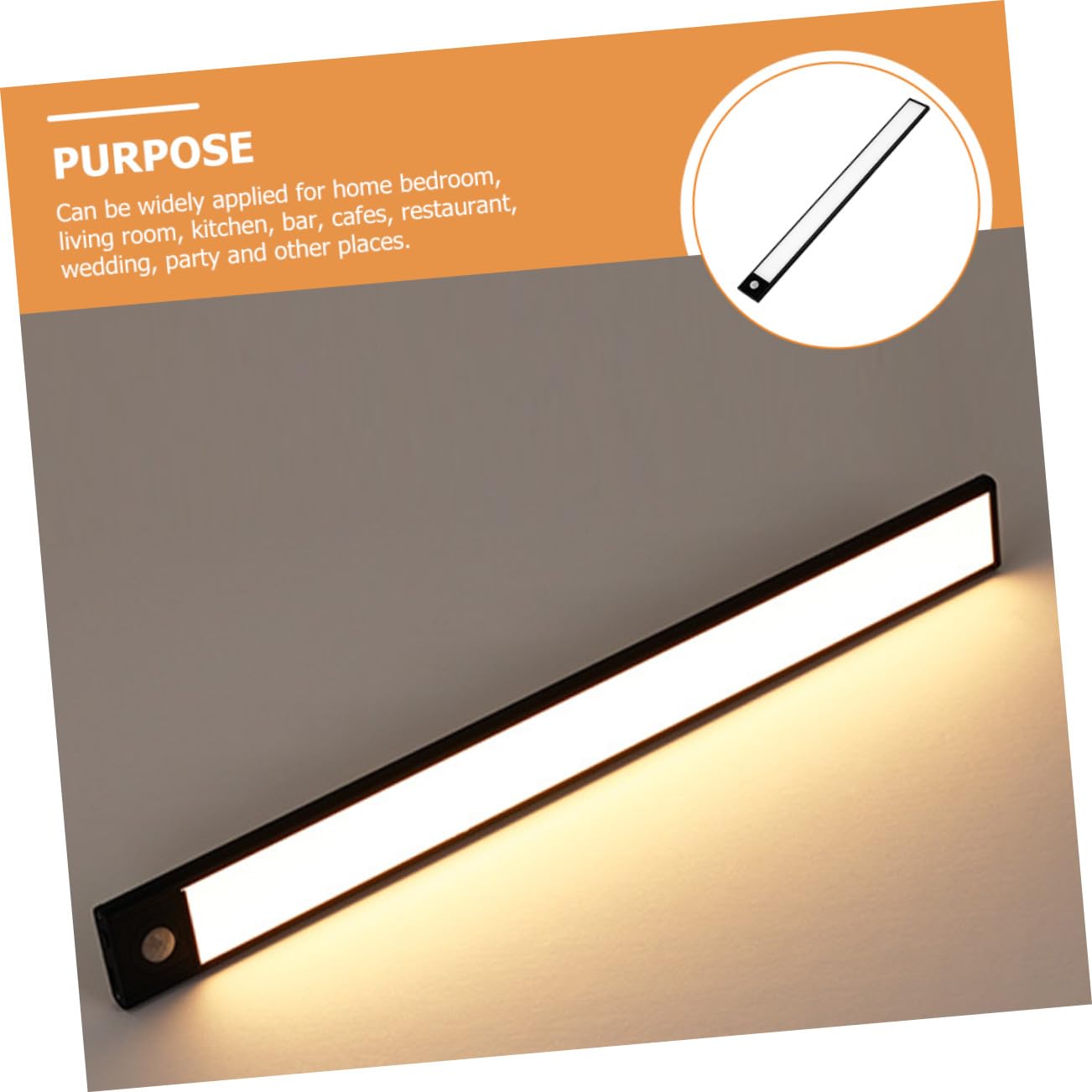 Housoutil Lampe LED Détecteur de Mouvement Rechargeable, Veilleuse Intérieure Lumière Chaude, Ultra Fine, Capteur Intelligent pour Chambre et Armoire, Batterie Intégrée, Usage Quotidien