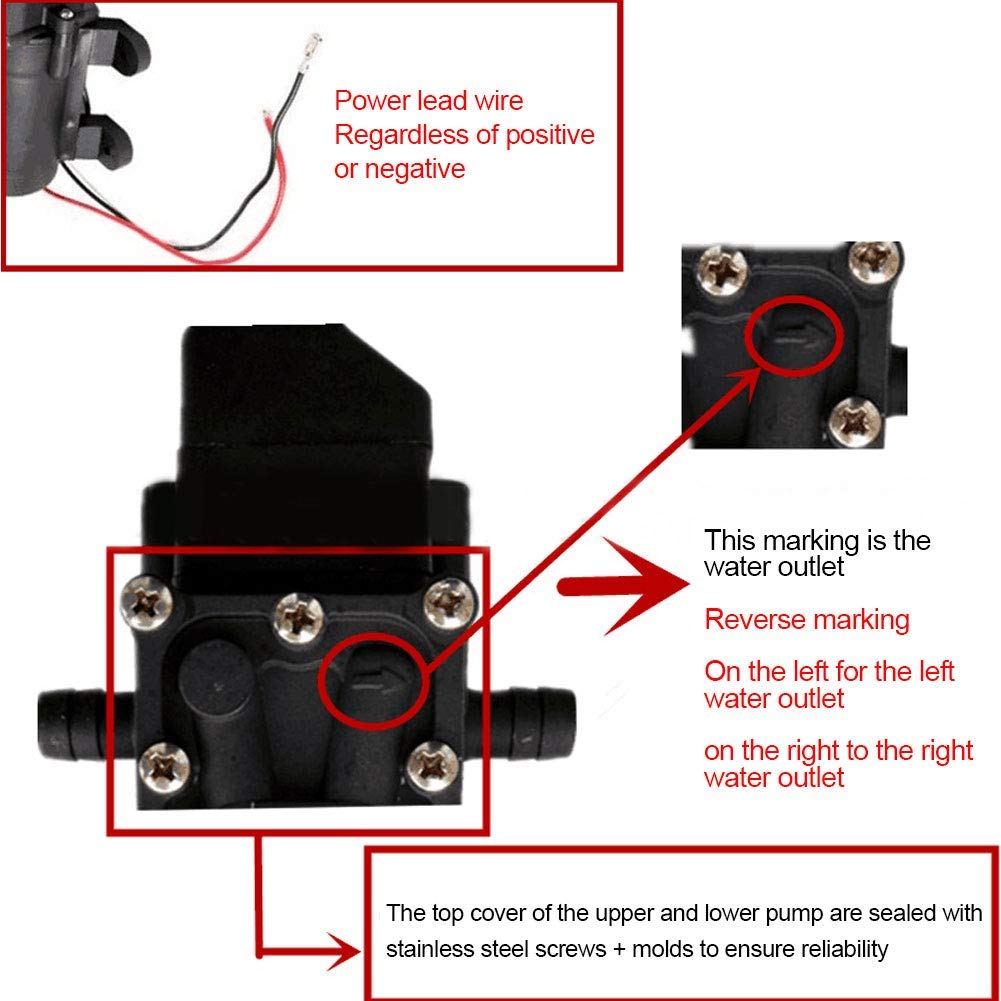 Pompa a Membrana Ad Alta Pressione 120W DC12V 18V Intelligente Autoadescante 7L/min Booster Pressione 10mm per Irrigazione Imbarcazioni