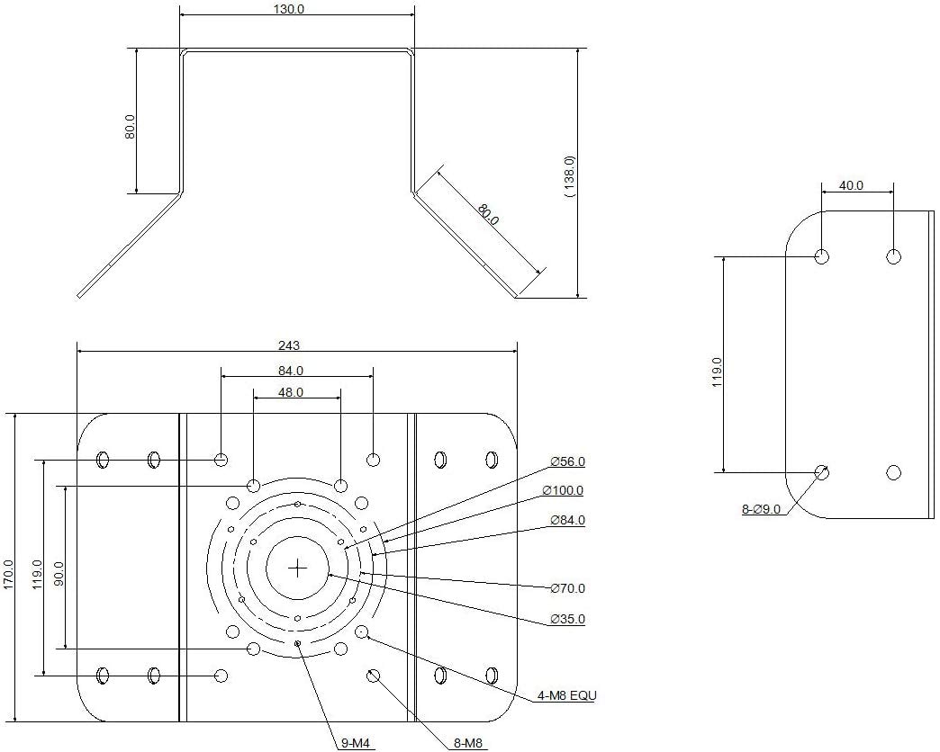 DH-PFA151 Corner Mount Bracket PFA151 Corner Mounting Bracket For Bullet And PTZ Cameras Compatible W/ AMCPFA134, AMCPFA13 - View #3