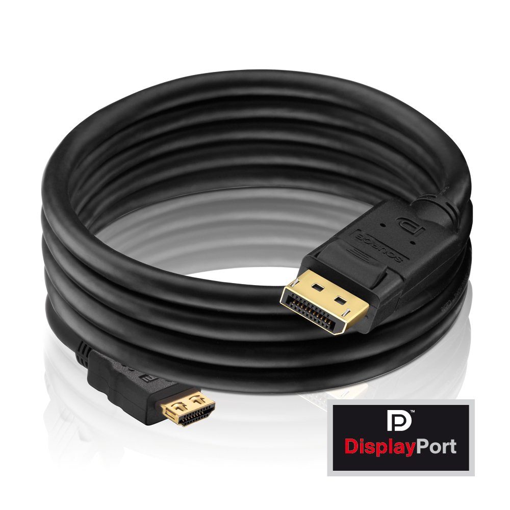PureLink PI5100 Cable adaptador DisplayPort a HDMI (2K FullHD (1080p), Ethernet), DisplayPort macho (20pin) a HDMI macho (19pin), certificado, 15,0m, negro