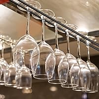 Vista 5 de Enenes Estante de metal resistente para copas de vino, paquete de 2 unidades, 10.3 pulgadas para colgar debajo del gabinete, para barra de cocina