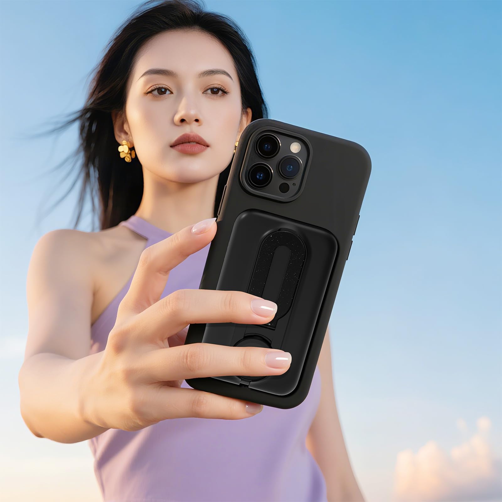 Galeces Magnetico Power Bank 10000mAh, Power Bank Magnetico Caricatore Wireless Portatile 20W Ricarica Rapida con Display LED e Supporto Pieghevole per iPhone/16/15/14/13/12/Apple Watch,nero