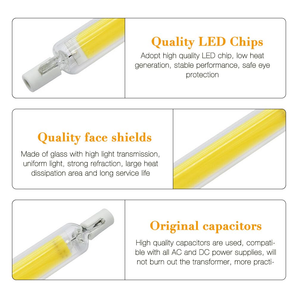 IXYHKB R7S LED Bulb 118mm, 20W Dimmable LED Lamp for Halogen Replacement 2PCS, Warm White 3000K, 2000LM - Image 3