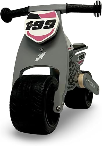 MiniBalance Cafe Racer de madera rosa, equilibrio de bebé, bicicleta para niños de 1 año, niños y niñas de 12 a 24 meses, niños pequeños, primera