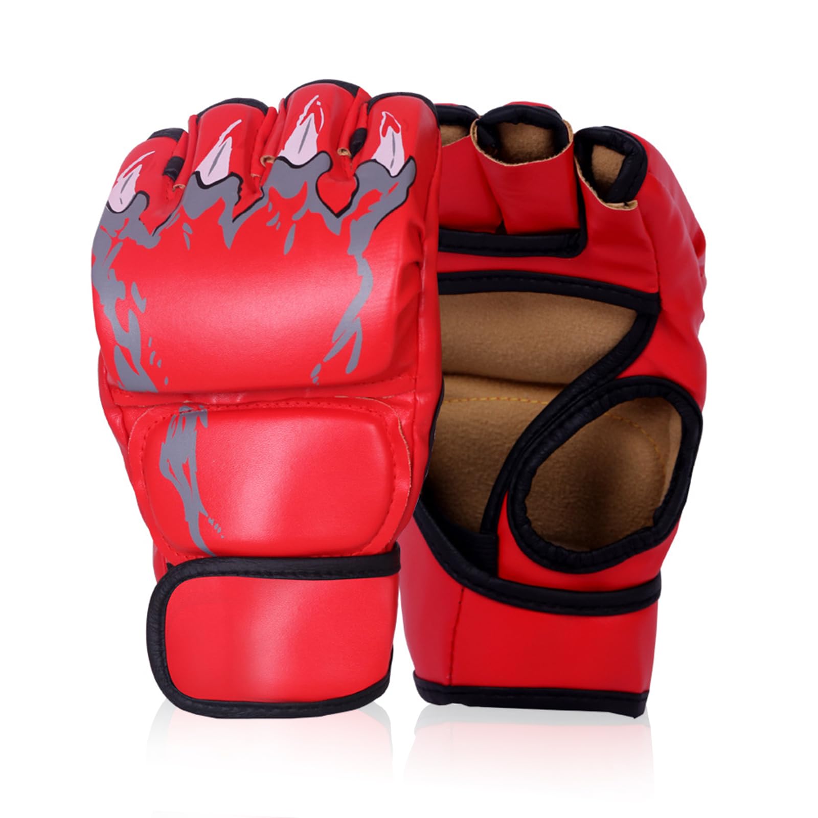 TecoKart® Boxing Gloves for Men & Women, Unisex Half Finger Boxing Gloves for Boxing Punching Fighting Training, Breathable Thickened Wear-Resistant Punching Gloves with Wrist Support (Red) (B0DDPZ1KM6) Amazon Price History, Amazon Price Tracker
