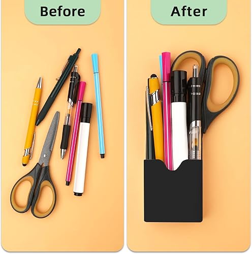 Miniatura 4 de Qualsen Soporte magnético para bolígrafo para refrigerador, 2 unidades, soporte magnético de borrado en seco, soporte para lápices, organizador