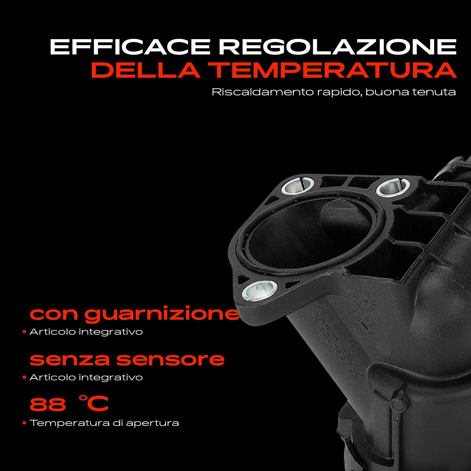 Frankberg Termostato del liquido di raffreddamento 92°C 2 Poli 04L121026L | Compatibile con: T.o.u.r.a.n 5T1, A1 Sportback 8XA 8XF, A3 Limousine 8VM 8VS, A3 8V1 8VK, Croce a T C11 D31