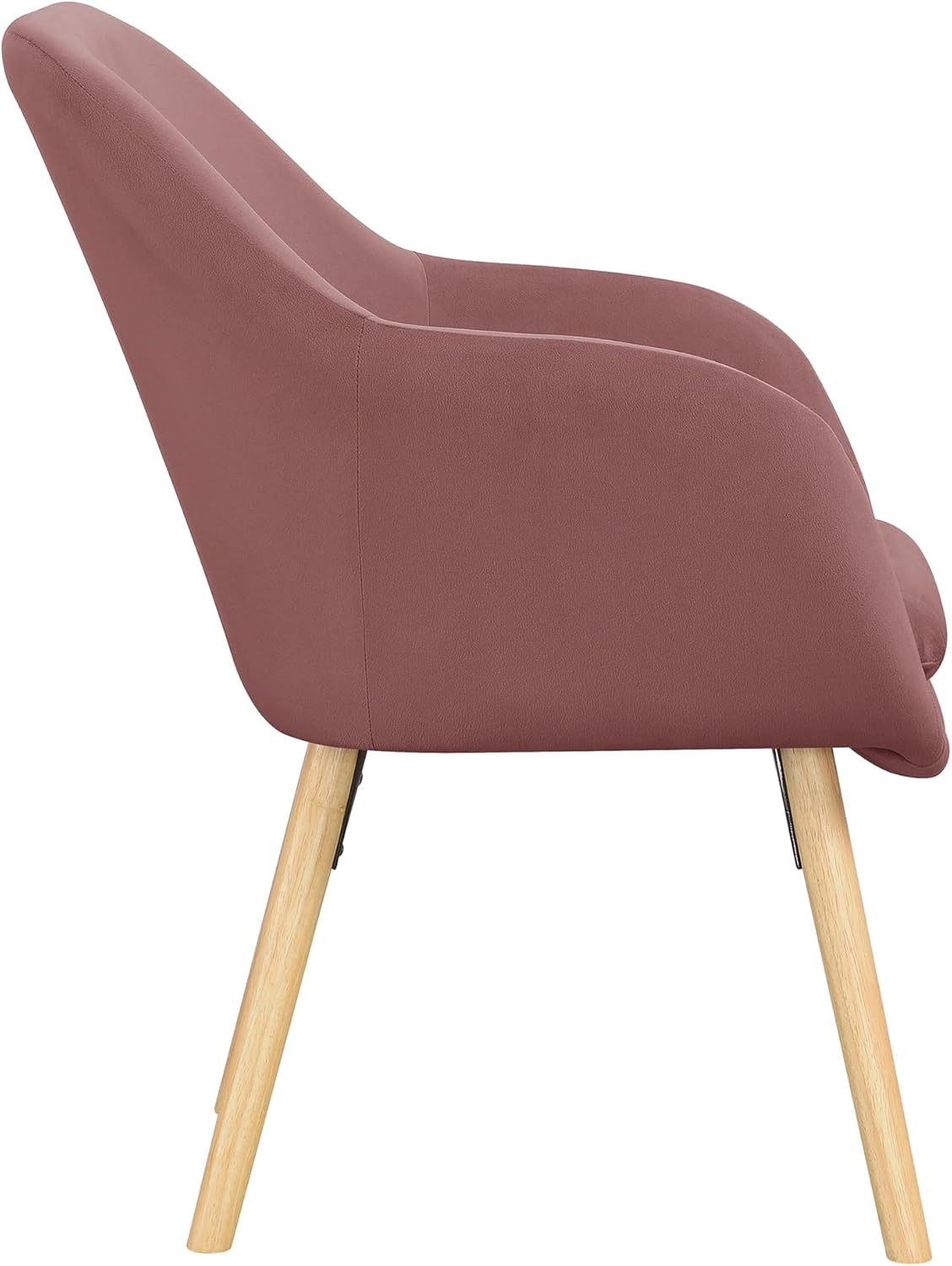 Blush Velvet Accent Chair with Oak Legs