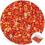 456 PCs Natural Chip Stone Beads, 5-8mm Irregular Multicolor Gemstones Loose Crystal Healing Orange Coral Rocks with Hole for Jewelry Making DIY Crafts
