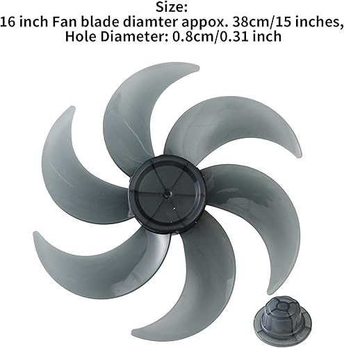 Miniatura 6 de CHICTRY Hoja de ventilador universal de plástico grueso con cubierta de tuerca, pieza de repuesto para ventilador de pie para el hogar, ventilador