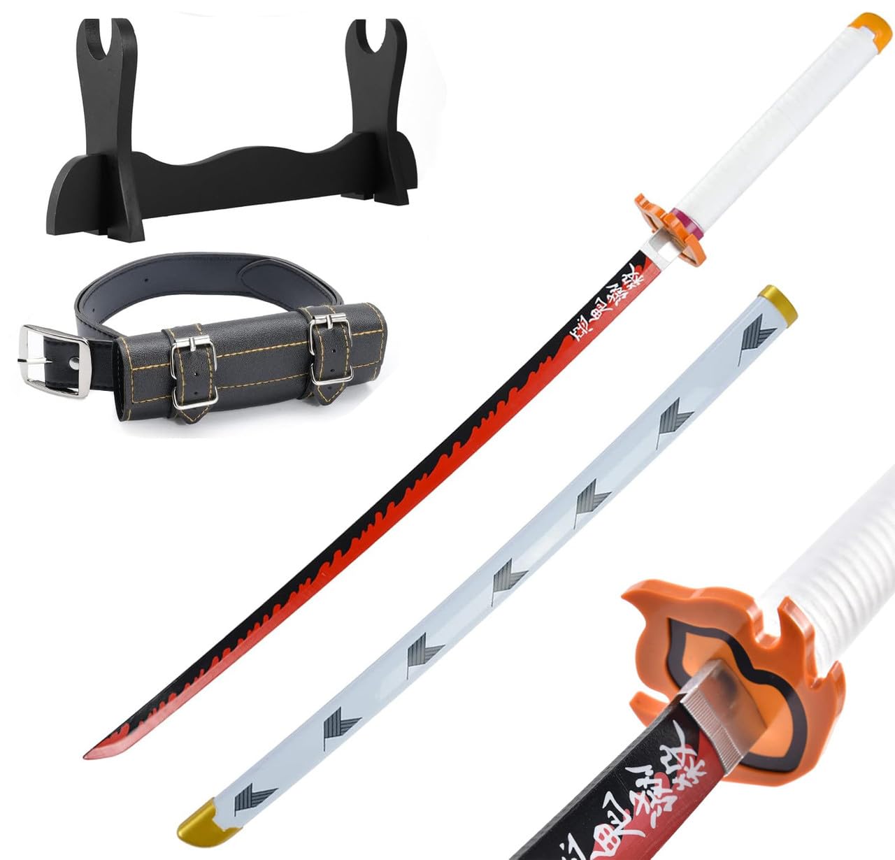 Udekit Japanese Anime Ninja Bamboo Sword Katana-41inches(104cm),with Belt and Sword Holder,For Kids Aldult Cosplay Costume Halloween Dress-Up Carnival and Anime Party — image 1