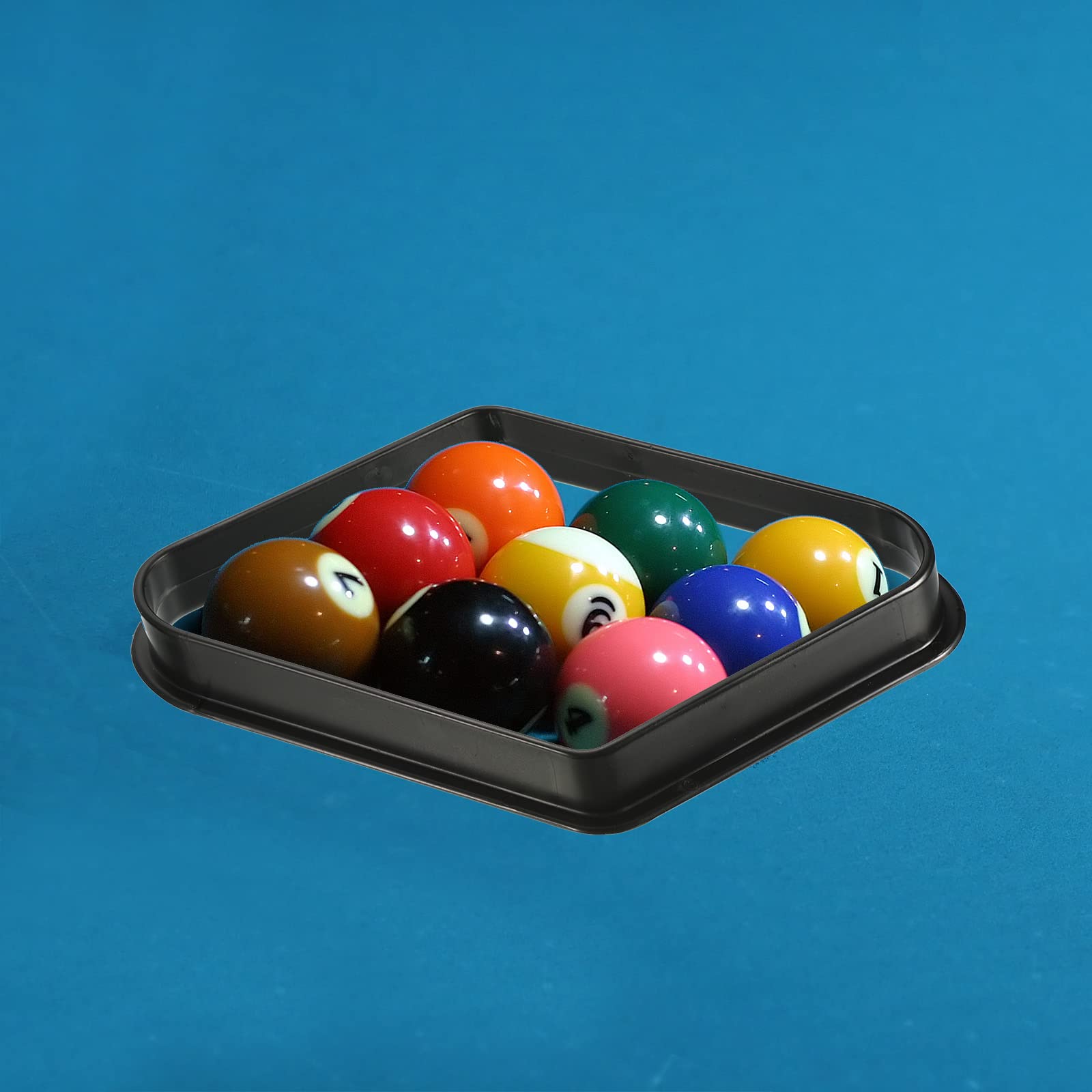 PATIKIL Billiard Pool Kugel Rack Set 2 in 1 Billardqueue Rack Dreieck Rack und 9-Kugel Diamant Billiard Rack für Billiard Pooltisch Schwarz