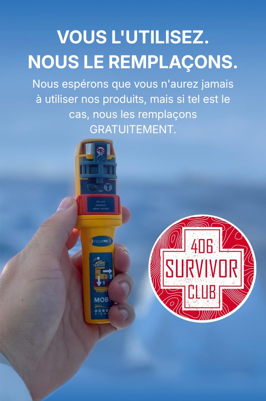 Ocean Signal rescueME MOB2 Radiobaliza Hombre al Agua (Aprobada Clase M) con AIS, DSC y GPS Integrado - Dispositivo de Seguridad Marítima Compacto, Impermeable y de Alerta de Rescate Instantánea | Activación automática del chaleco salvavidas