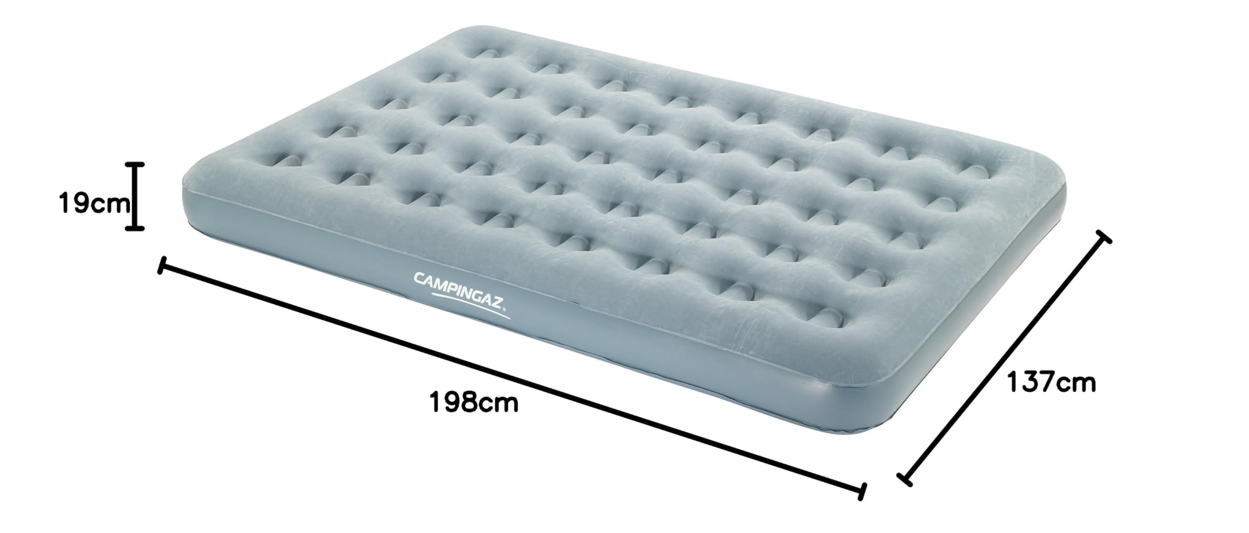 Campingaz Luftbett X'tra Quickbed Double - Indoor/Outdoor Luftmatratze zwei Personen, Velours Gästebett, Komfort Doppelbett, Campingbett, Wandern, Trekking, Festivals
