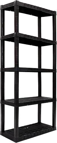 Oskar Estantería de 5 niveles, 14 pulgadas de profundidad x 30 pulgadas de ancho x 75 pulgadas de alto, estante de almacenamiento resistente,