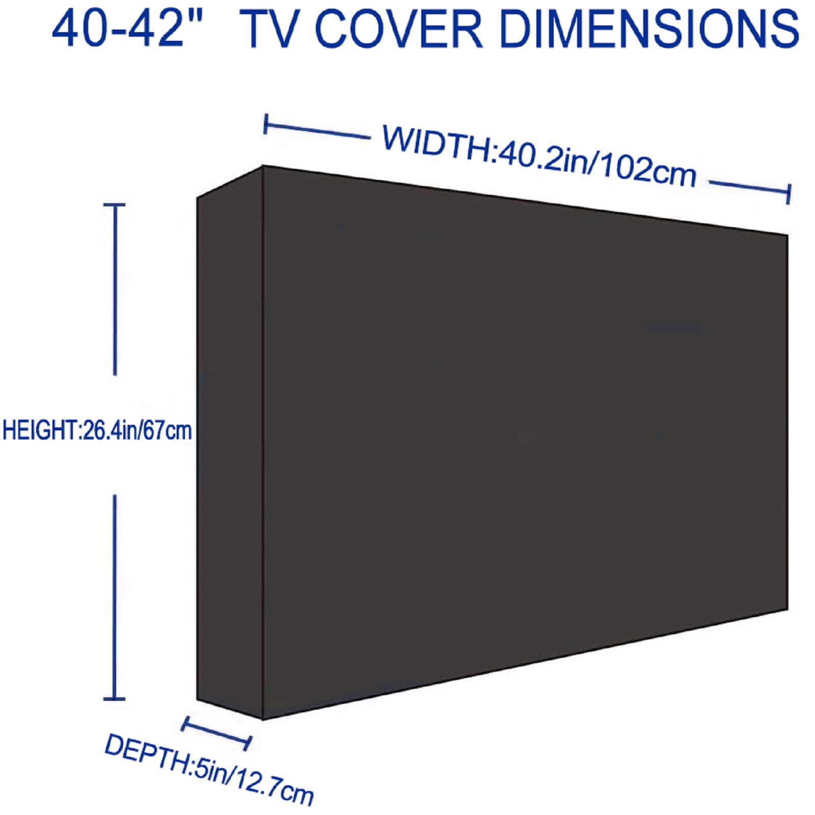 NONMON TV Abdeckung für 40-42 Zoll Outdoor TV, Fernseher Bildschirmschutz Abdeckung Außenbereich 600D Oxford PVC Beschichtung Heavy Duty Wasserdicht Displayschutzfolie für Fernseher - Schwarz