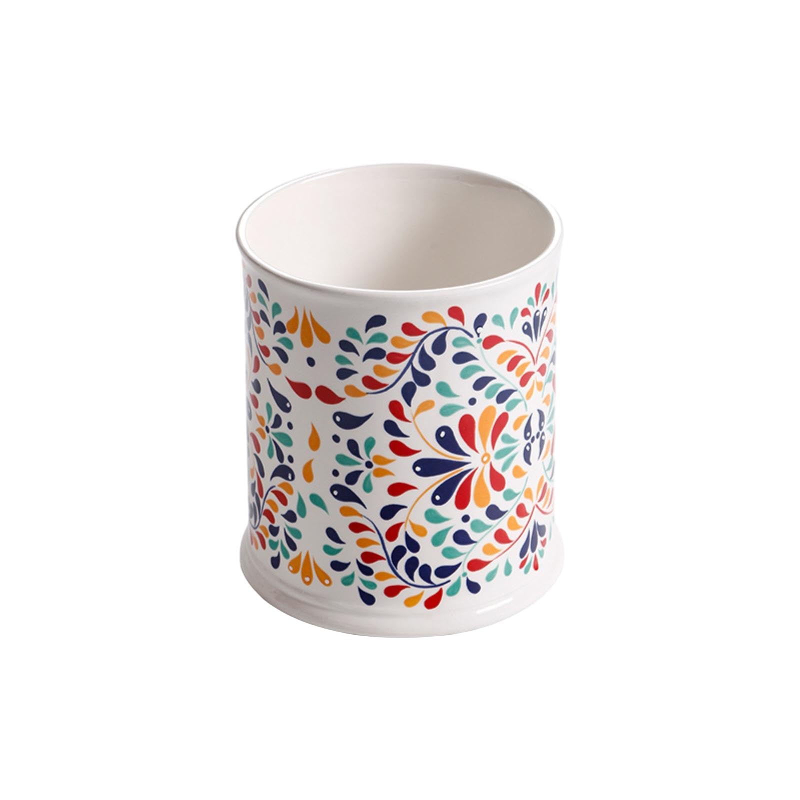Recipiente de almacenamiento de cerámica pintada