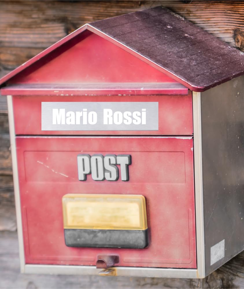 Targhetta Personalizzata Autoadesiva FRAMEG - 10x2,5 Cm Per Porta E Cassetta Lettere