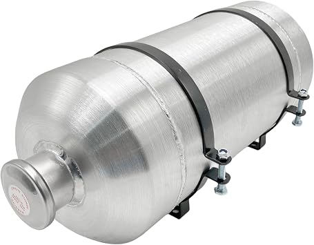JSD 3.9 Gallons 8" x 18" Aluminum Vertical Gas Tank 1/4" NPT Outlet For ATVs Portable Generators