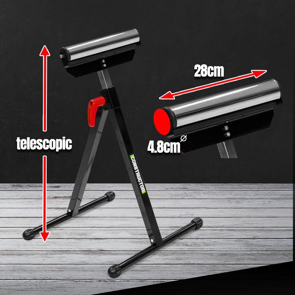 Servante à rouleau téléscopique - Réglable de 68 à 110 cm, Charge Max 90 kg - CONSTRUCTOR