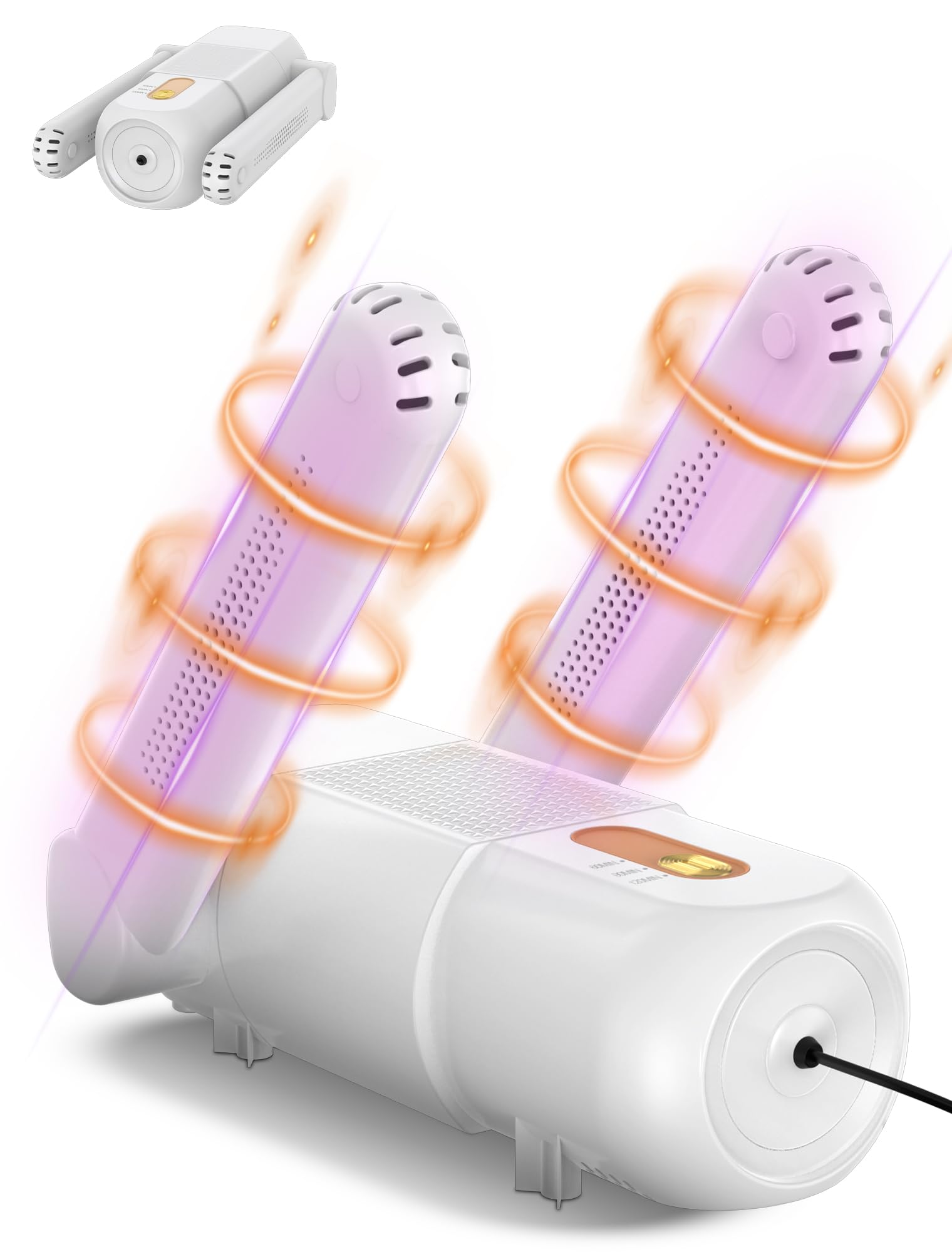 Aissom Asciuga Scarponi, Asciuga Scarpe Elettrico Asciugascarpe con Timer 120mins, Asciuga Stivali Asciuga Scarponi regolabile a 90°, Luce Violetta per scarpe, guanti, cappelli, calze