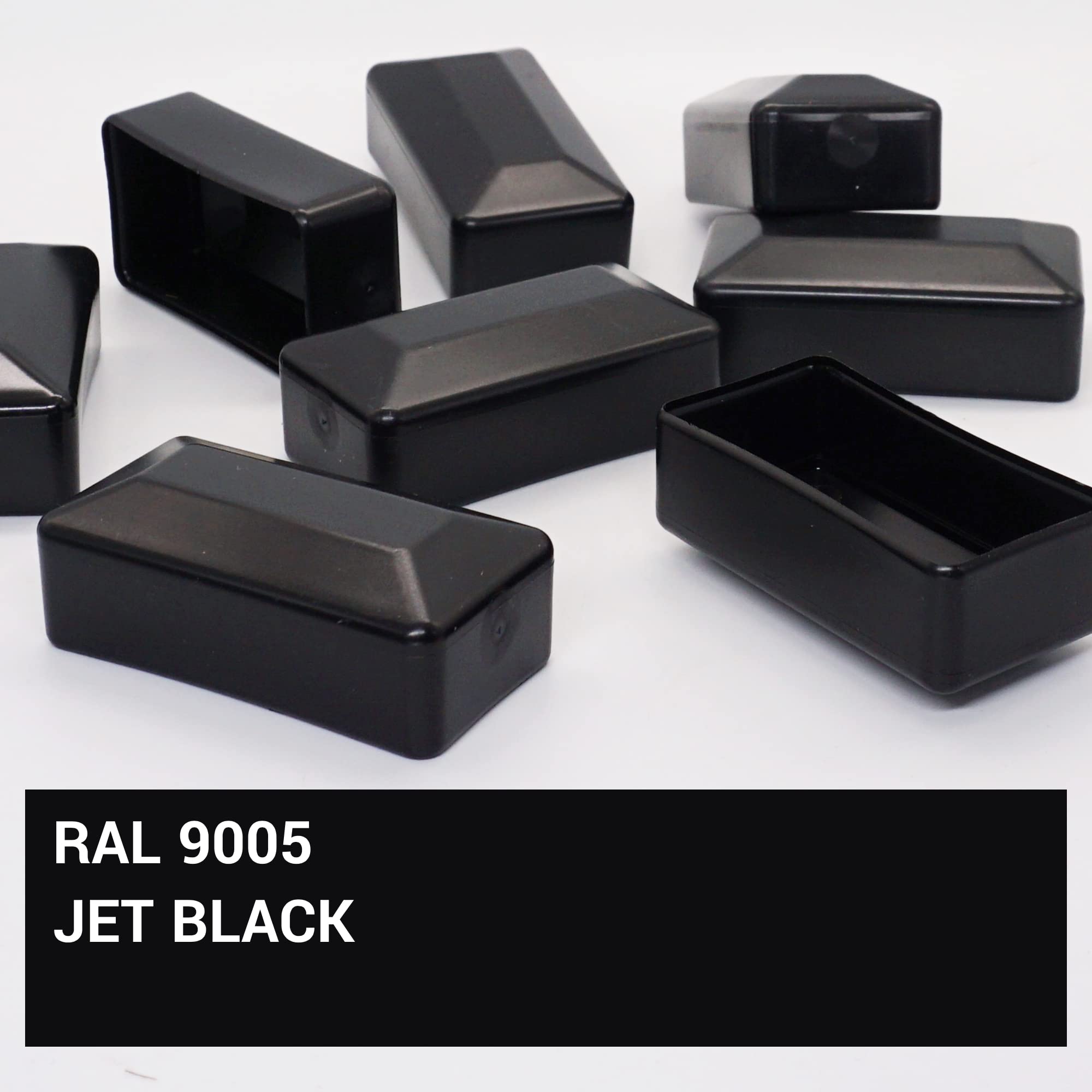 SKIR'CO (4 pcs) Fence Post Caps, Rectangular Black Plastic Caps 40 x 80 mm, Fence Post Covers, Jet Black RAL 9005 Colour - Image 3