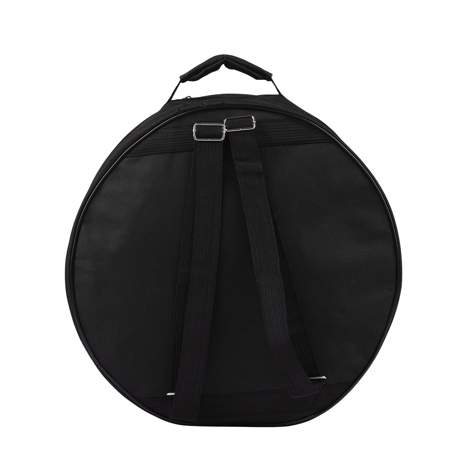 SEAFRONT Case de Mochila de Tambor Negro, Bolsa de Batería de 14 Pulgadas con Tela de Nylon Correa de Hombro, Bolsillos Exteriores para Palitos de Batería Libro de Música Protectora (Black)