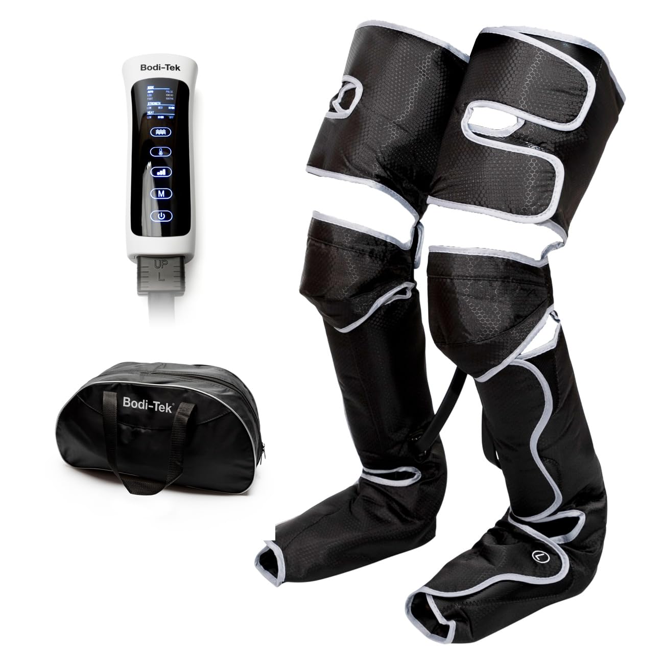 Bodi-TekComfort360° Air Compression Full Leg Massager Boot, 4D Muscles Relaxation, Leg and Feet Massager Machine, 6 Massage Programmes, 6 Modes and 4 Intensities, 3 Sonic Vibration Levels