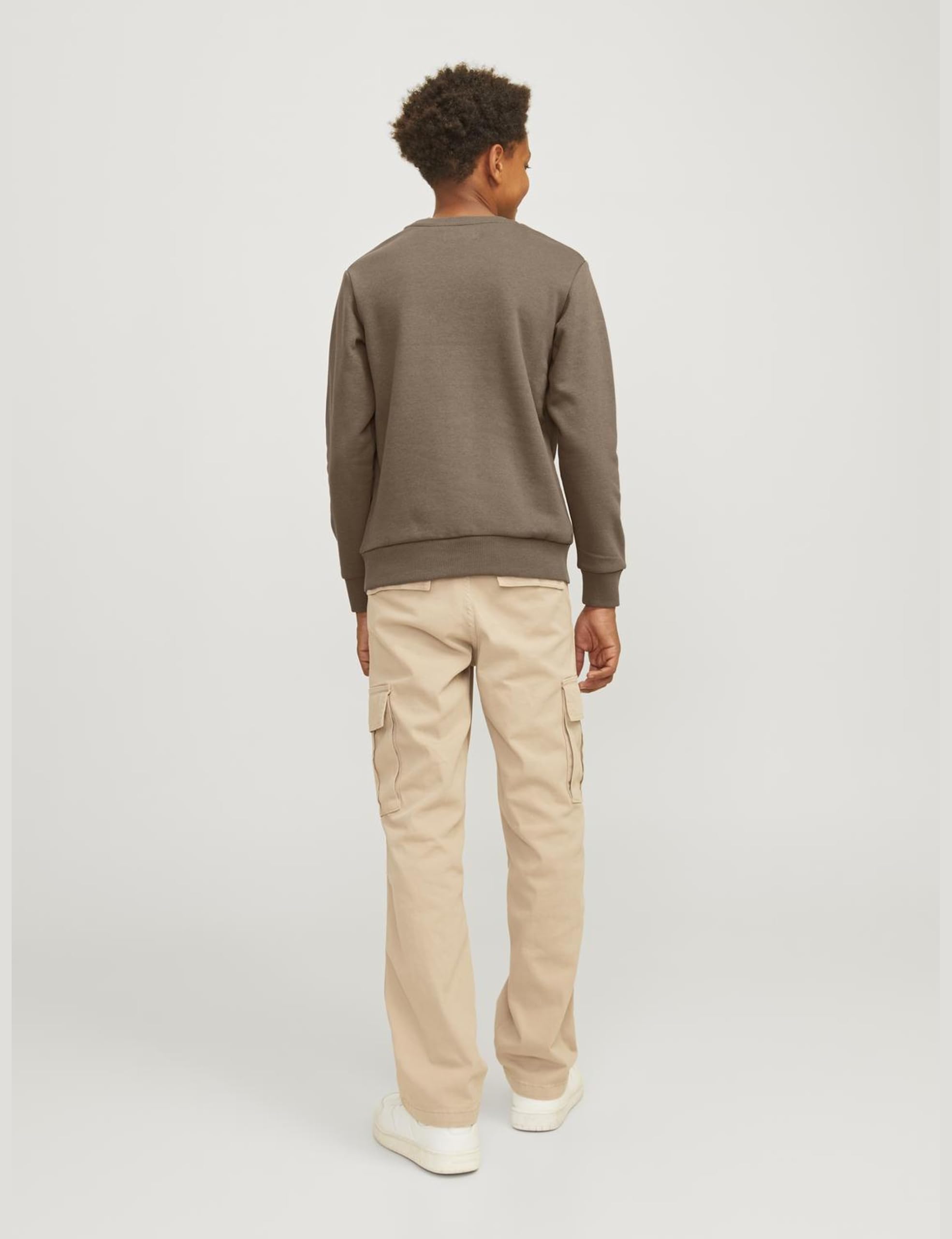JACK&JONES JUNIOR JJECALEB Varsity Sweat Crew Neck SN JNR, Canteen/Fit: loose, 128