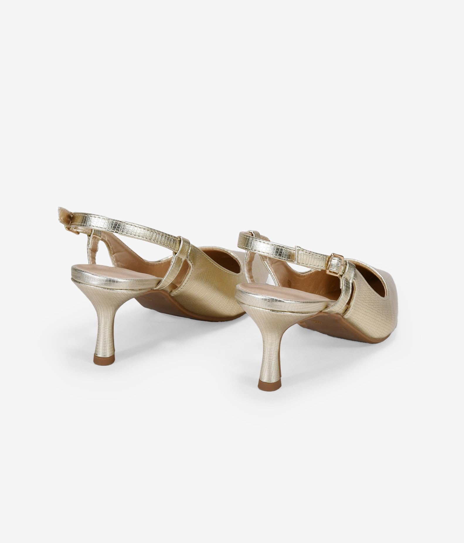 BOSANOVA Chaussures de salon détalonnées pour femme avec gravure animale imprimée, finition à bout et talon fin Kitten de 6,5 cm, fermeture à bande arrière avec boucle. Chaussures pour femme