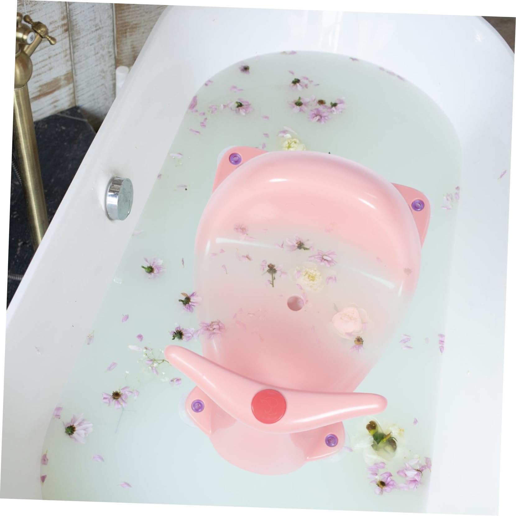 Kleinkind Badesitz Rosa, 1 Stück, Pp Tpe mit Saugnapf | Stabiler Badesitz für Kleinkind, Passend für Badewanne und Dusche, Geschenk zum Geburtstag