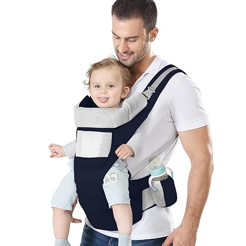 YSSKTC Portabebés ergonómico con asiento de cadera bolsa de canguro suave para recién nacidos a niños pequeños de 7 a 45 libras soporte para bebé