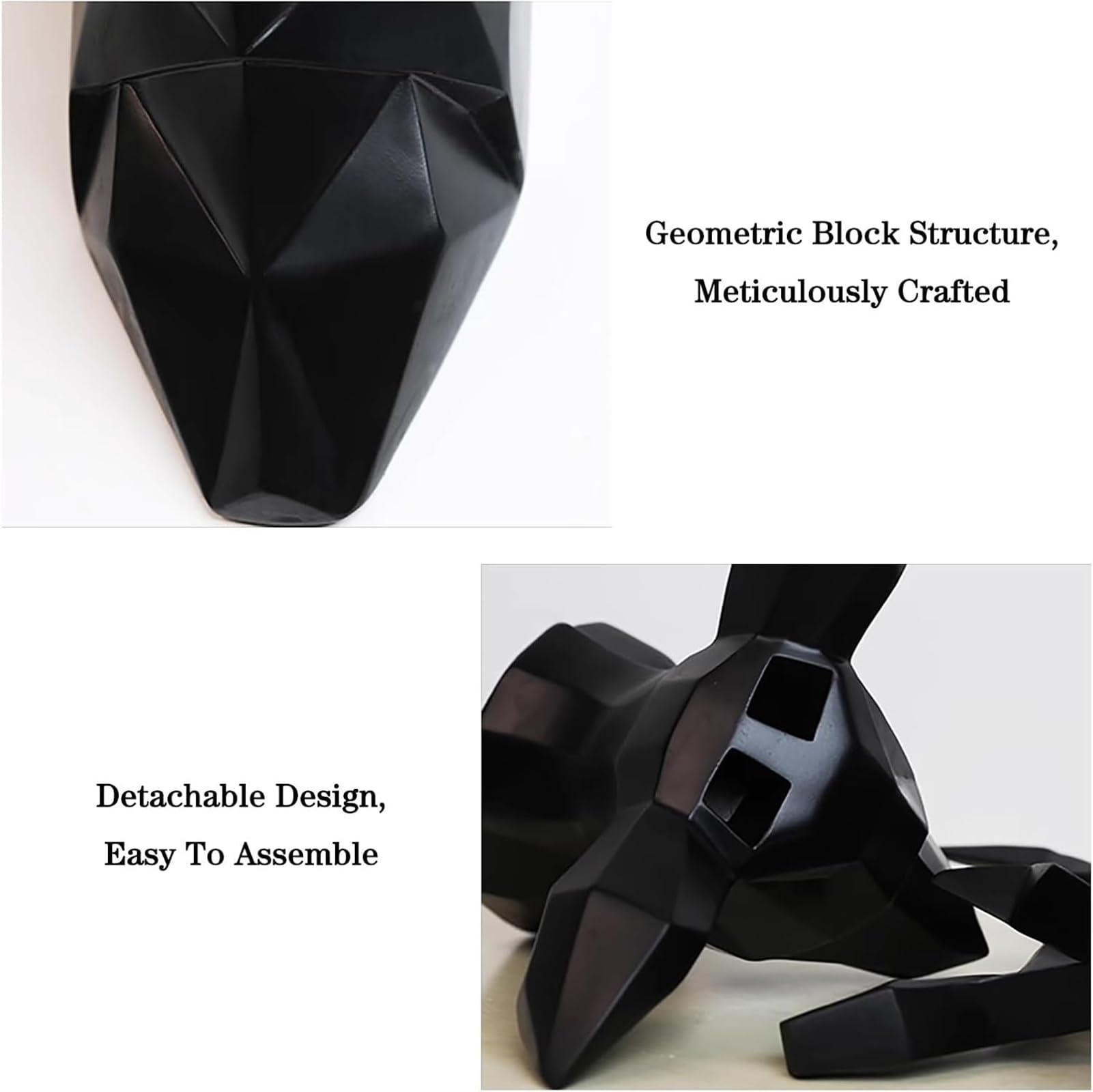 Scultura artistica da parete 3D a forma di testa di cervo, decorazione geometrica a forma di testa di animale, in resina, da appendere alla parete, per soggiorno e