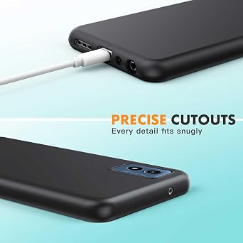 Compatible for Motorola Moto G 5G 2024 Phone Case with Screen Protector, Soft TPU Silicone Case Shockproof Non-Slip Camera Protective Case Slim Cover, Black