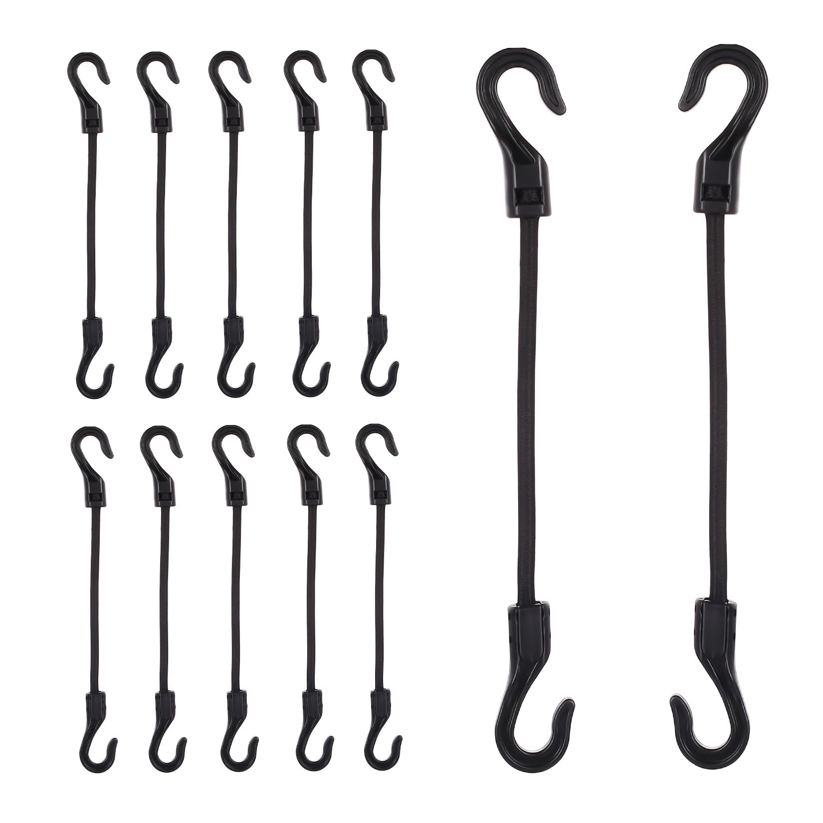 20 Piezas De Gomas Tensoras Con Ganchos - 10 Cm, Para Lonas, Tiendas, Camping, Cortinas, Multiusos